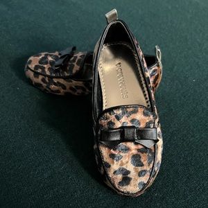 Crewcuts Leopard Bow Loafers size 8